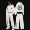 Conjunto de moletom Cunhadas com capuz  branco