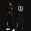Conjunto de moletom Cunhadas com capuz preto