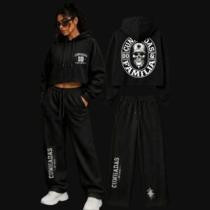 Conjunto de moletom Cunhadas com capuz preto