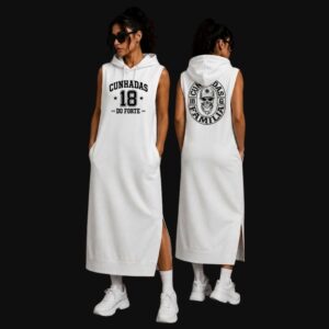 2 Vestido longo moletom branco